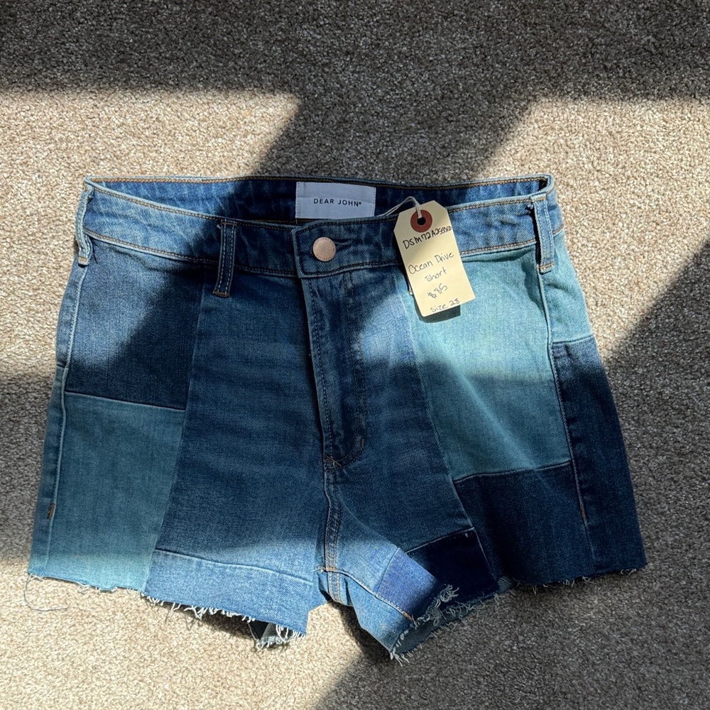 Dear John Patchwork Blue Jean Shorts